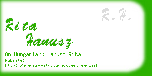 rita hanusz business card